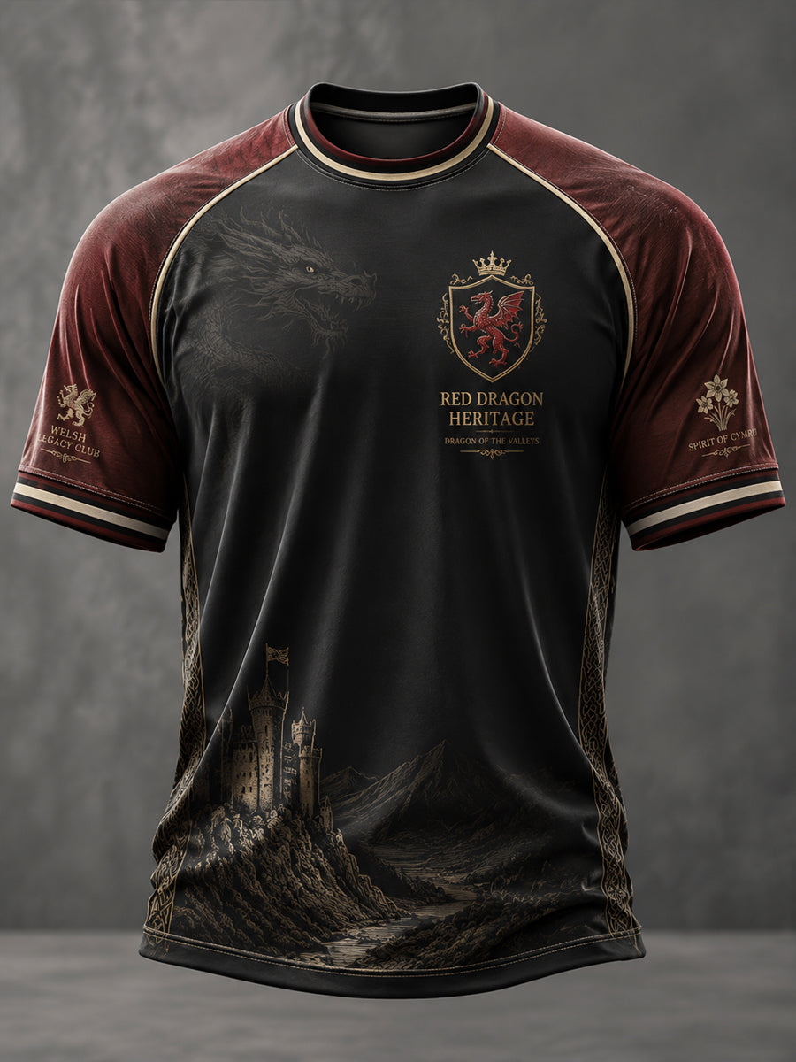 Men's Welsh Dragon Printed Casual short sleeves t-shirt