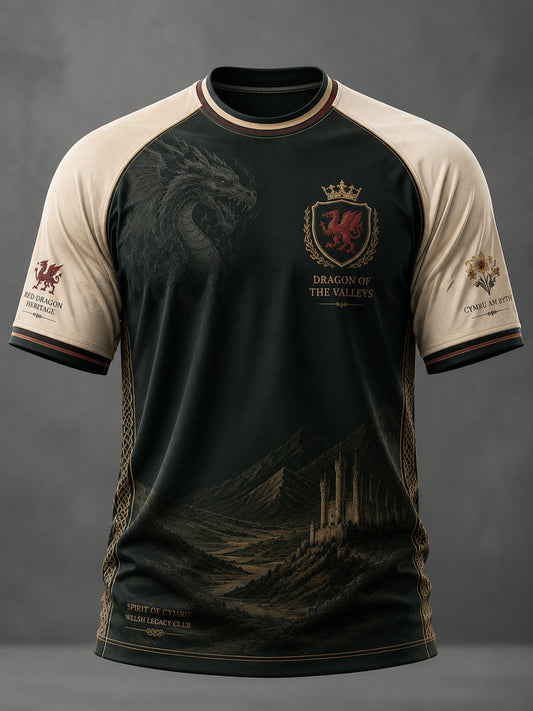 Men's Welsh Dragon Printed Casual short sleeves t-shirt