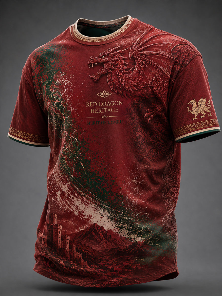 Men's Welsh Dragon Printed T-shirt