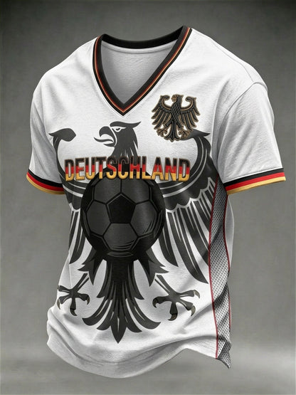 Herren-T-Shirt mit deutschem Fußball-Lover-Print