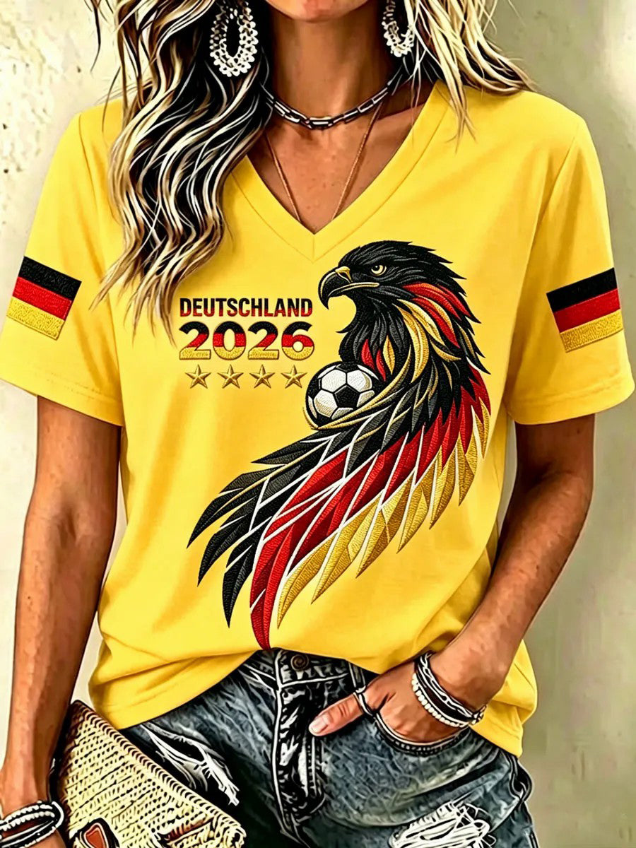 Damen-T-Shirt mit Fußballfan-Print von Deutschland