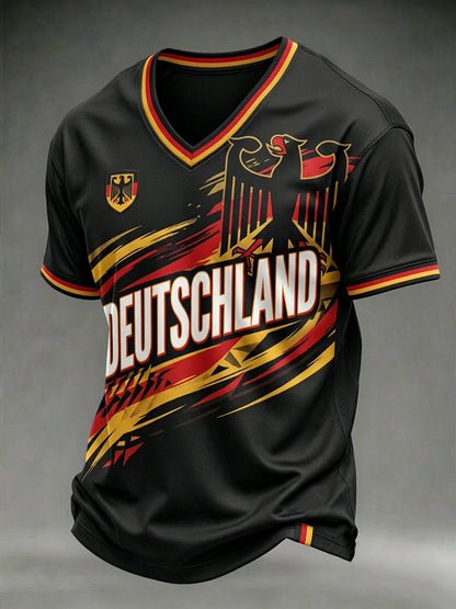 Herren-T-Shirt mit deutschem Fußball-Lover-Print