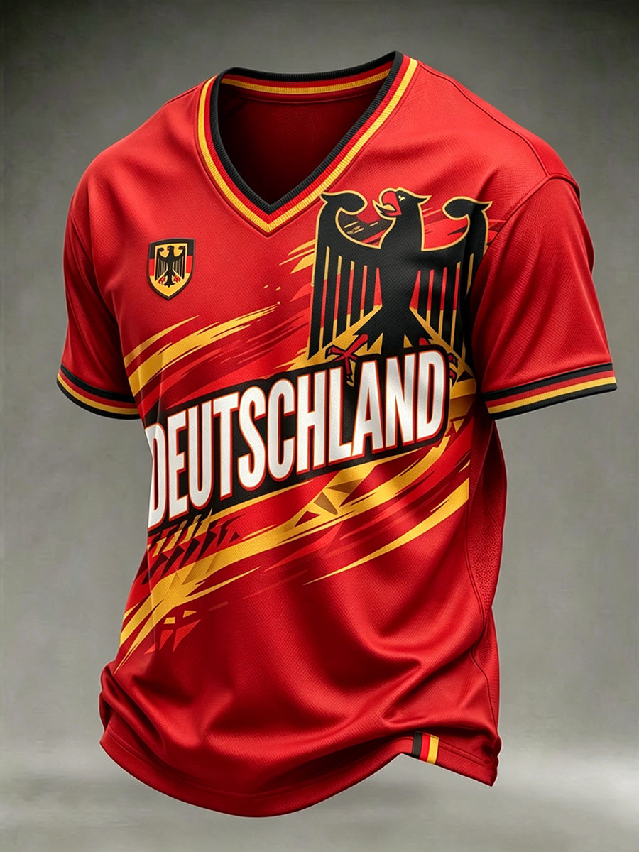 Herren-T-Shirt mit deutschem Fußball-Lover-Print
