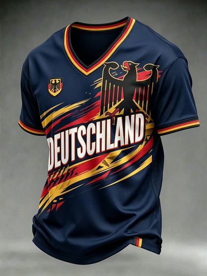 Herren-T-Shirt mit deutschem Fußball-Lover-Print
