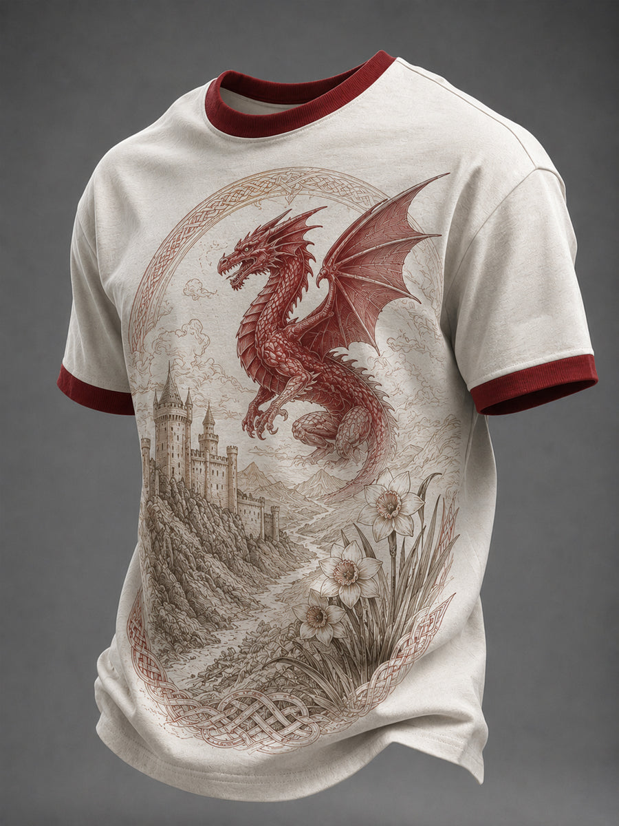 Men's Welsh Dragon Printed T-shirt