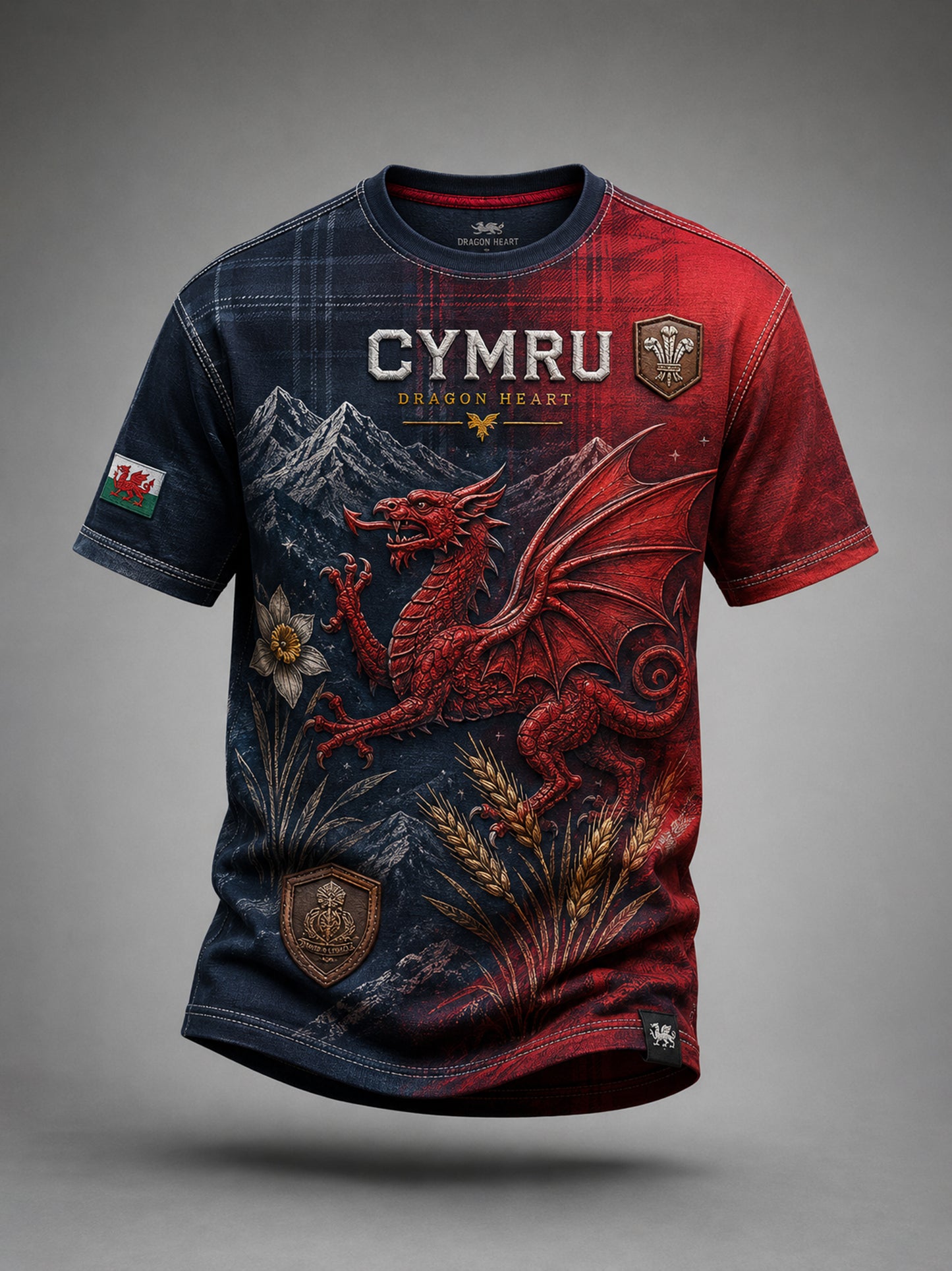 Men's Welsh Cultural Element Art Print T-Shirt