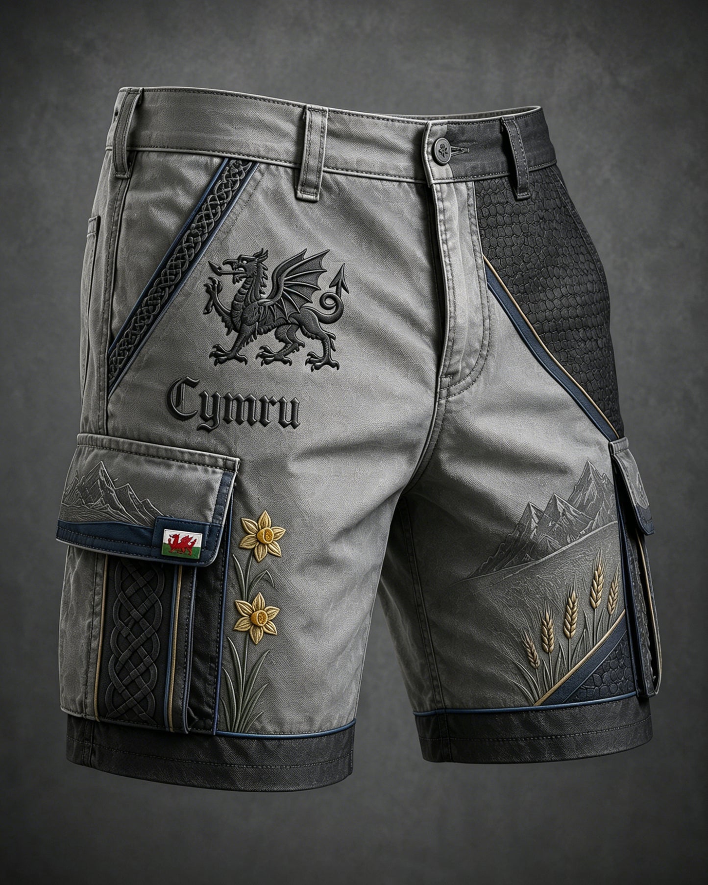 Men's Welsh Cultural Element Art Print Shorts