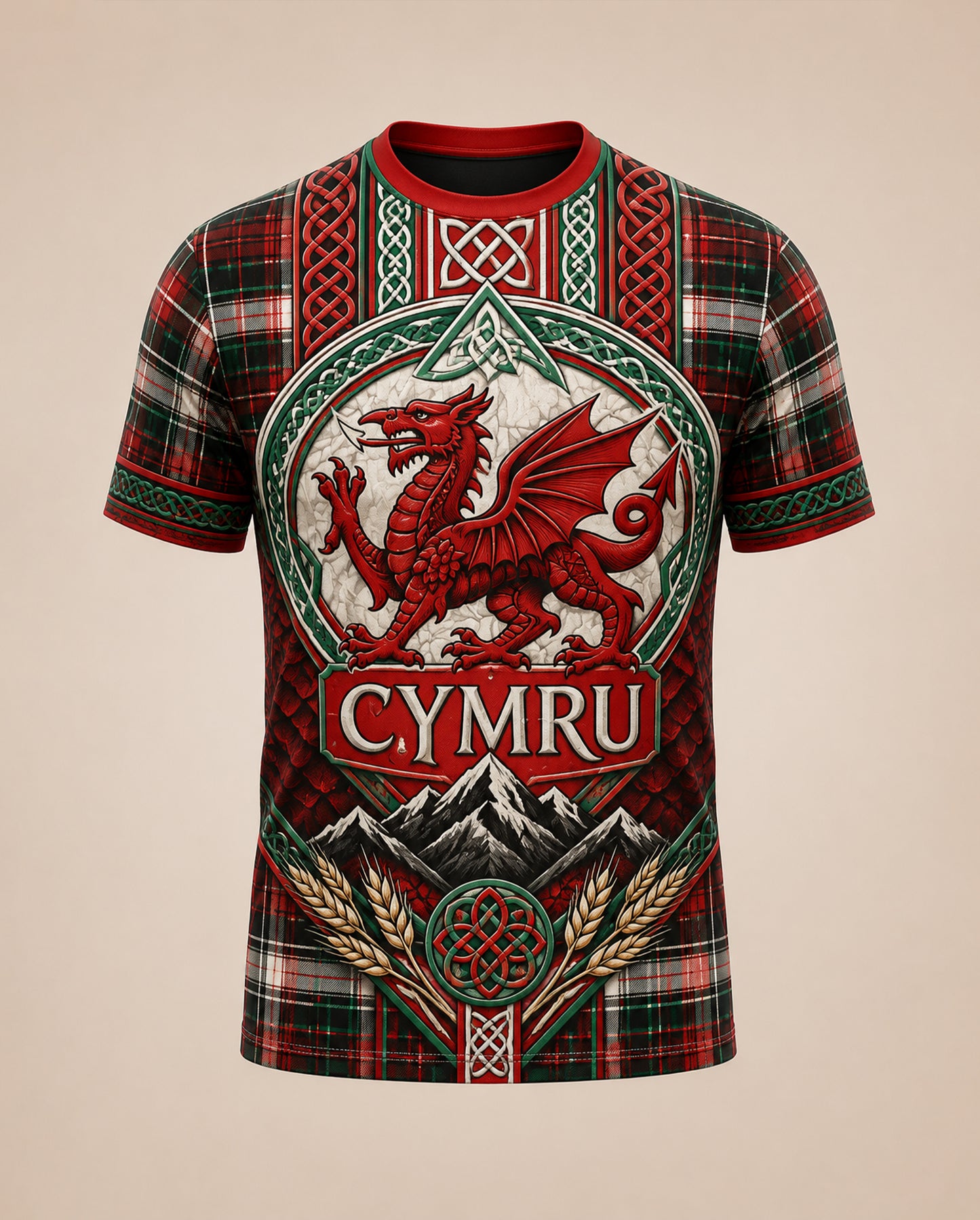 Men's Welsh Cultural Elements Art Print T-Shirt