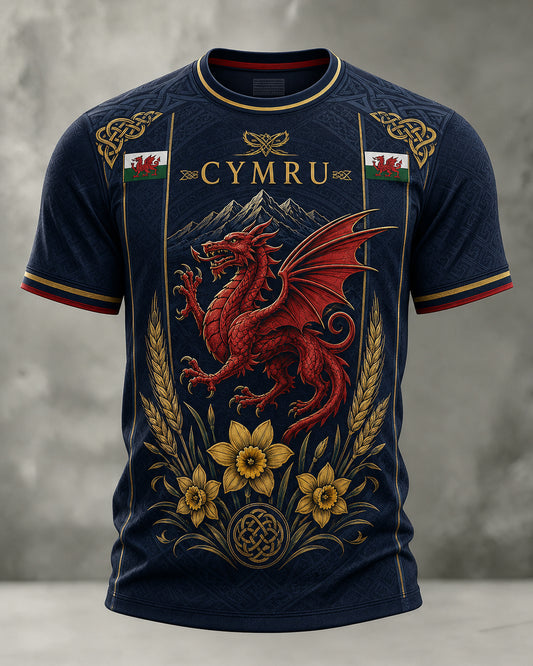 Men's Welsh Cultural Elements Art Print T-Shirt