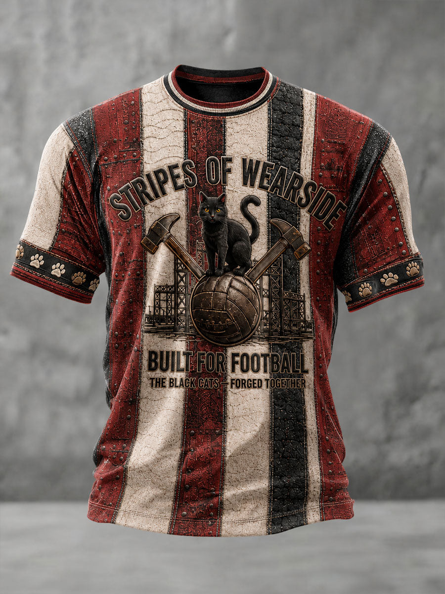 Men's Sunderland Football Lover Black Cats Art Printed T-shirt