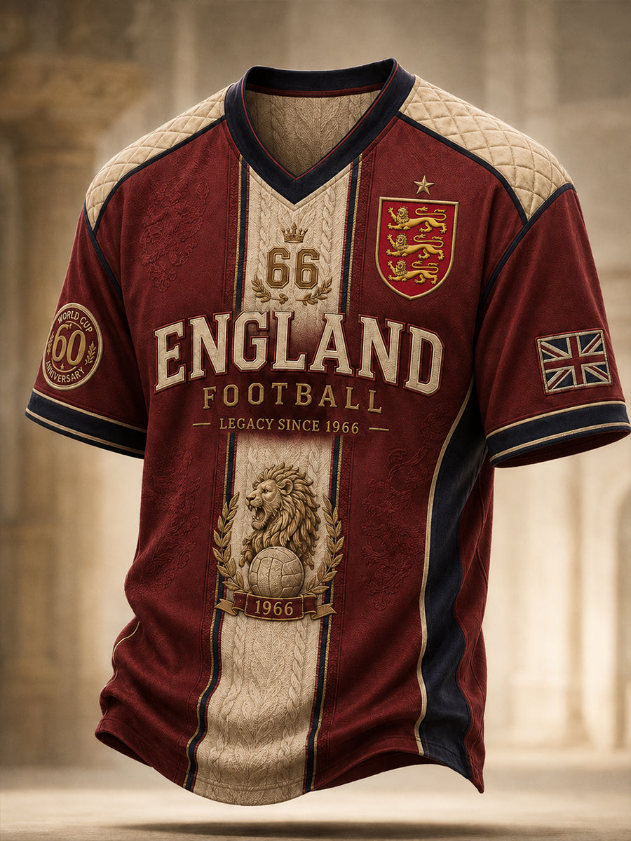 Men's British Football Legend 1966 V-neck T-shirt