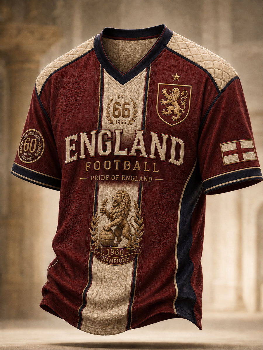 Men's British Football Legend 1966  V-neck T-shirt