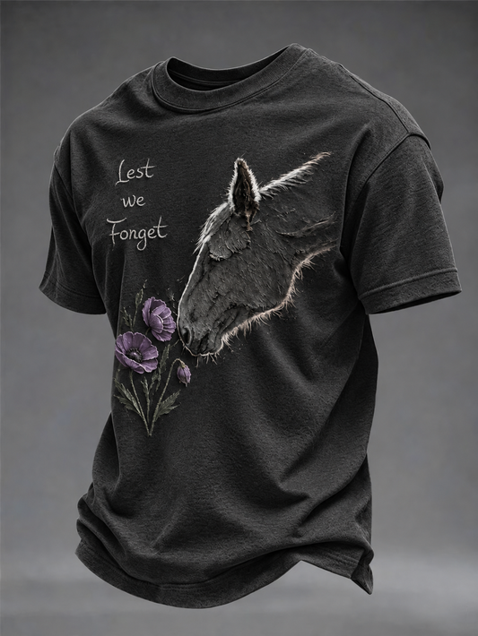 Men's Remembering The Animals Of War Short Sleeves T-shirt