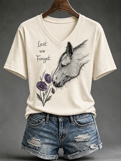 Women's Remembering The Animals Of War Short-sleeved T-shirt