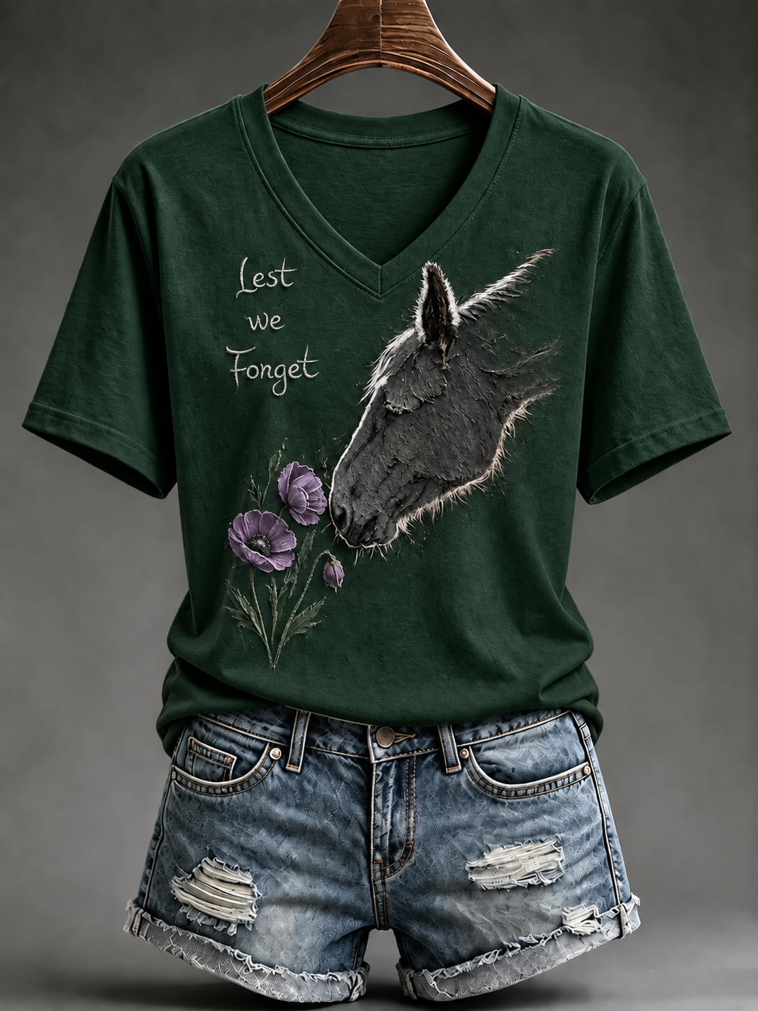 Women's Remembering The Animals Of War Short-sleeved T-shirt