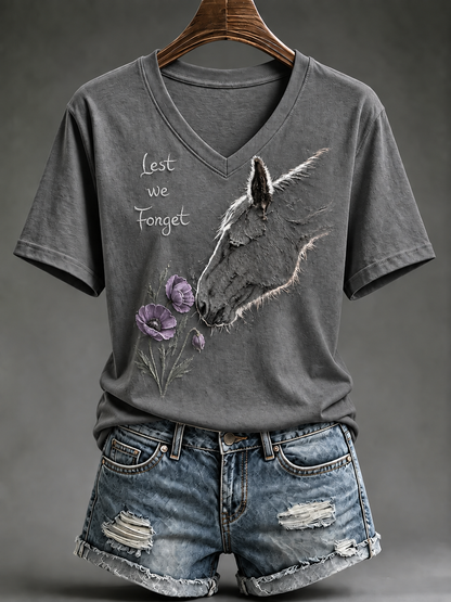 Women's Remembering The Animals Of War Short-sleeved T-shirt