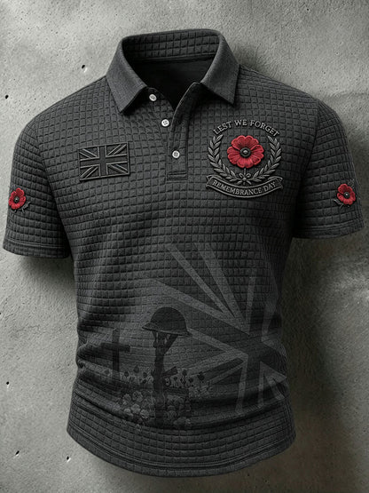 Men's Lest We Forget Print Waffle Shirt