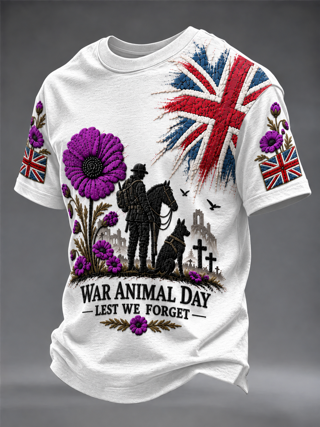 Men's Remembering The Animals Of War Short Sleeves T-shirt