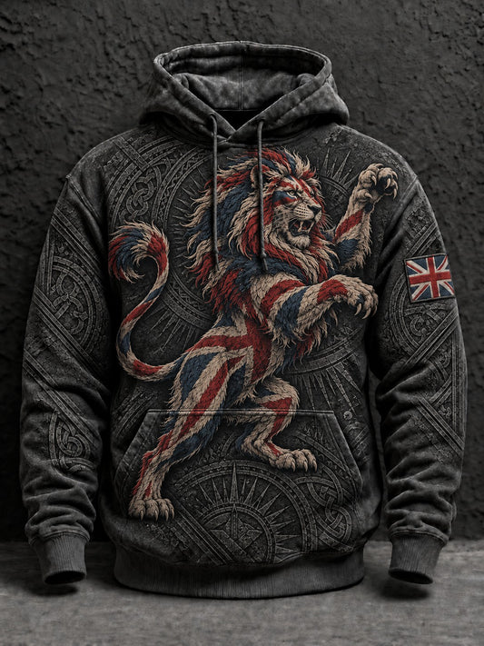 Men's British Lion Printed Hoodie