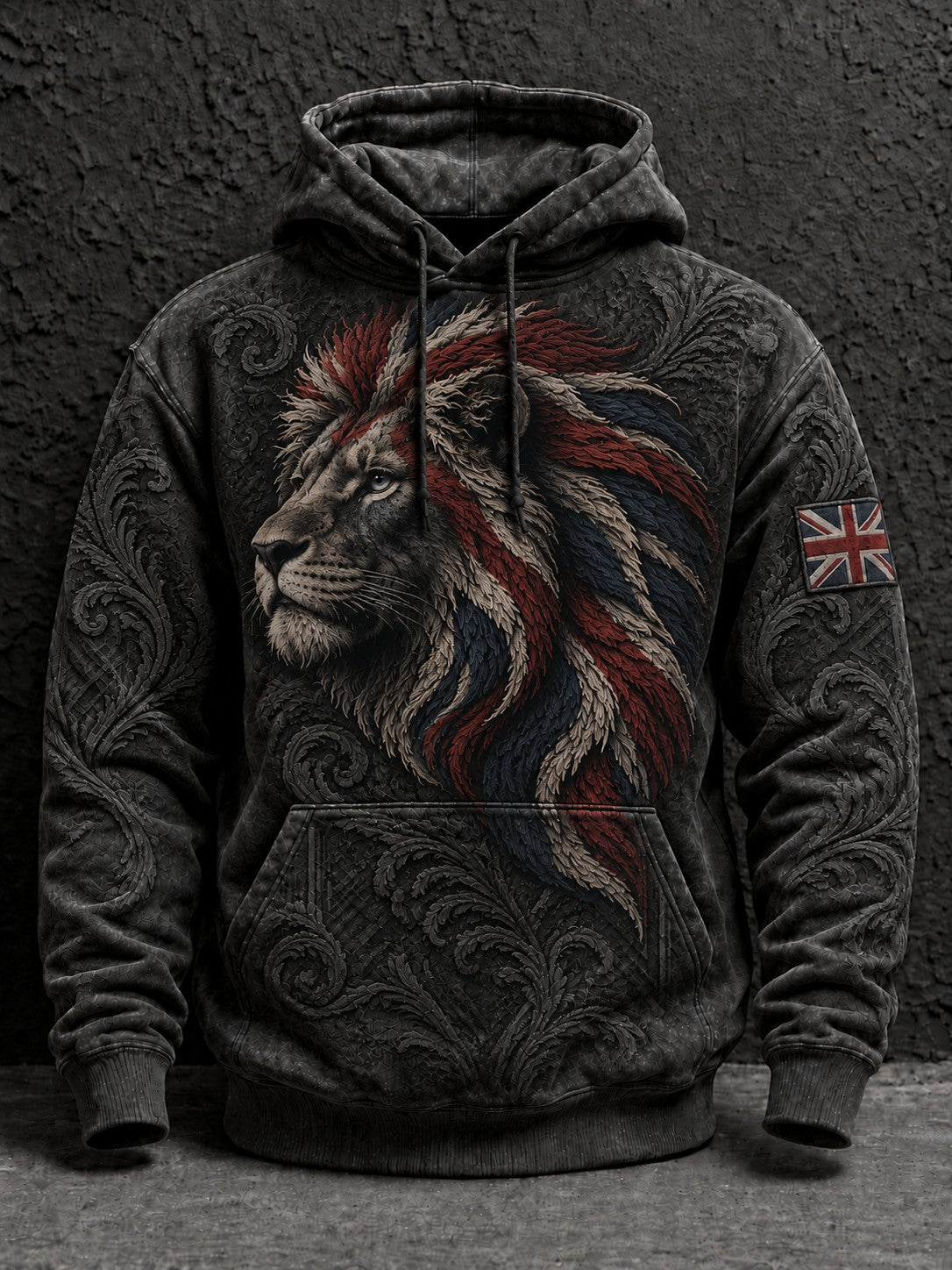 Men's British Lion Printed Hoodie