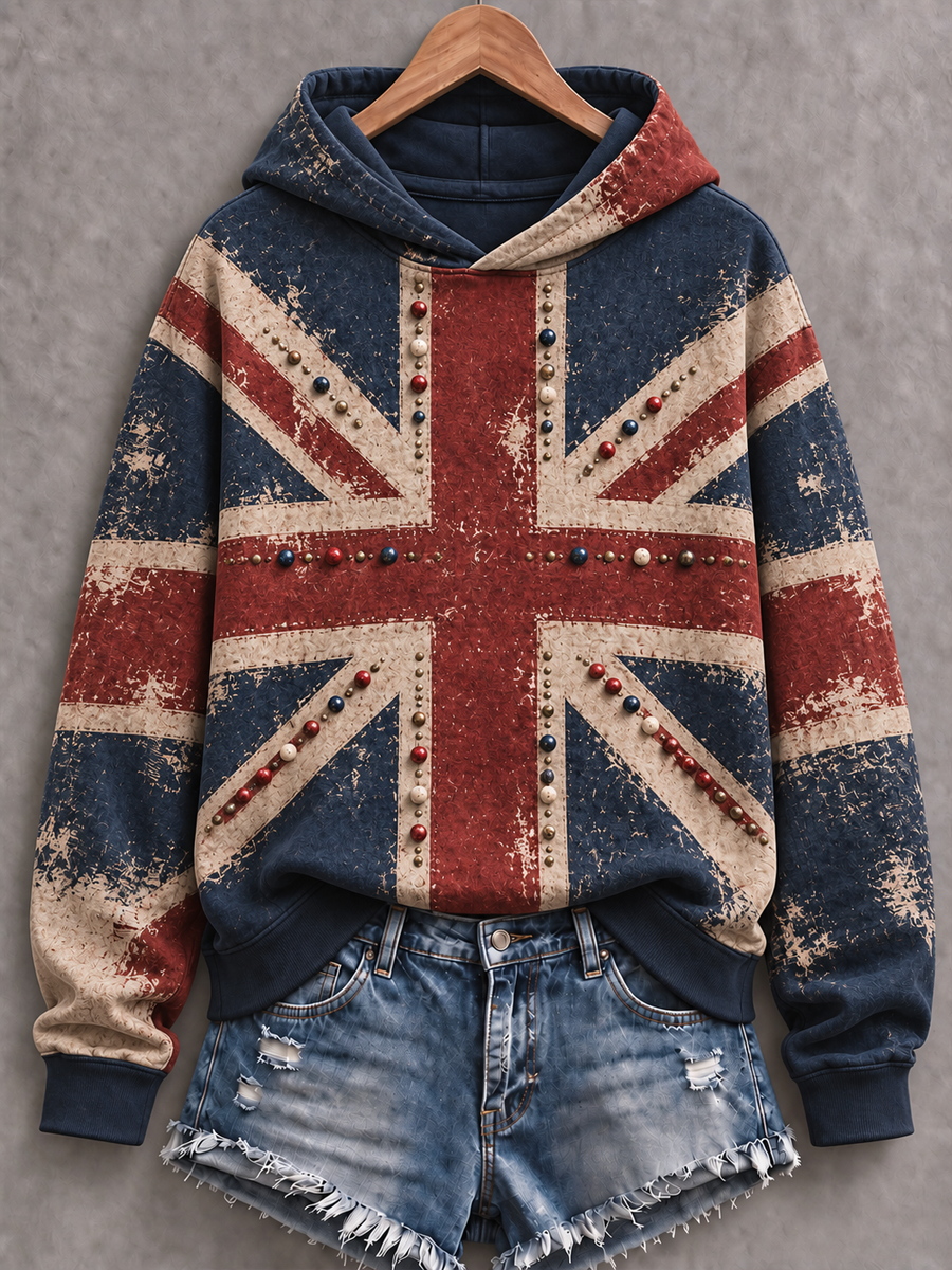 Women's British patchwork-style print Regular Sweatshirt