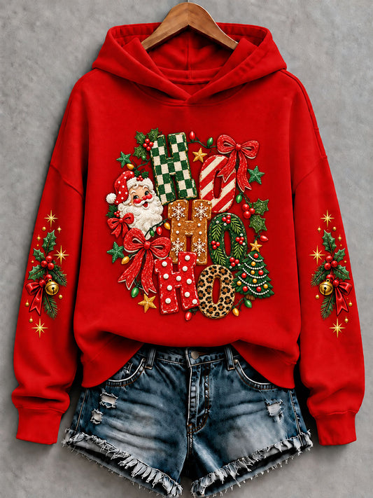 Women's  Funny Christmas Santa Claus Print Casual Regular Sweatshirt