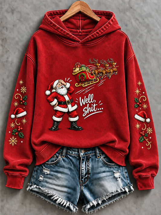 Women's  Funny Christmas Santa Claus Print Casual Regular Sweatshirt