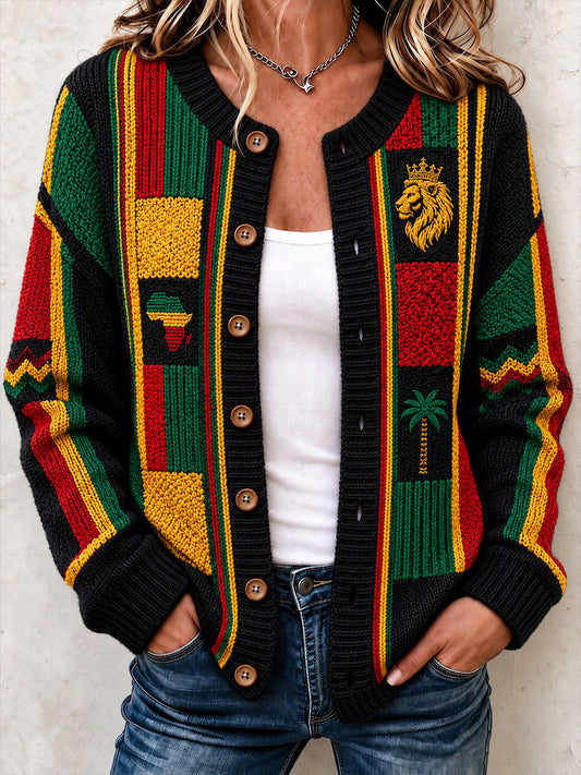Women's Reggae Inspired Cozy Knit Cardigan