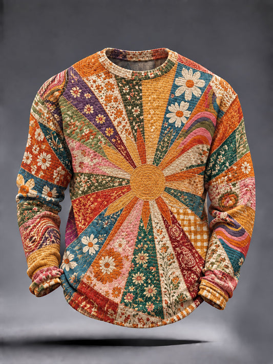 Men's Hippie Style Waffle Long Sleeve T-Shirt