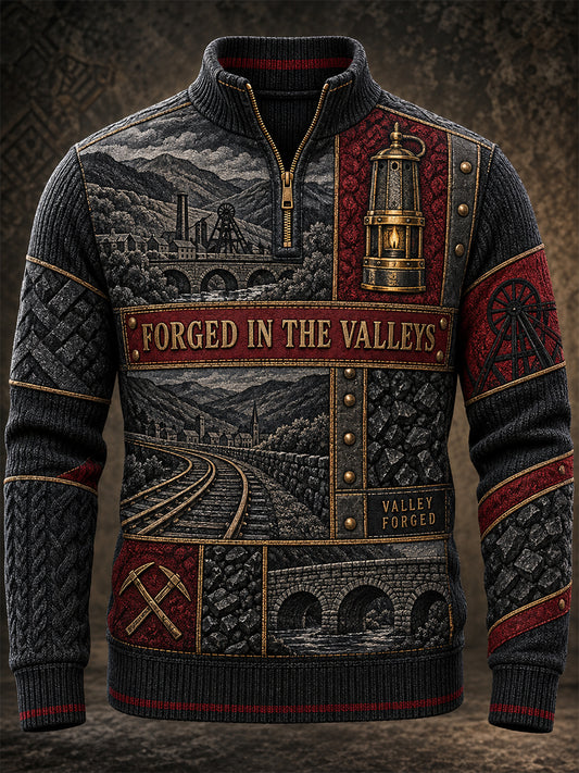 Men's Welsh Cultural Element Art Print Zip-Up Hoodie