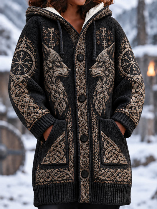 Women's Viking Printed Long Coat