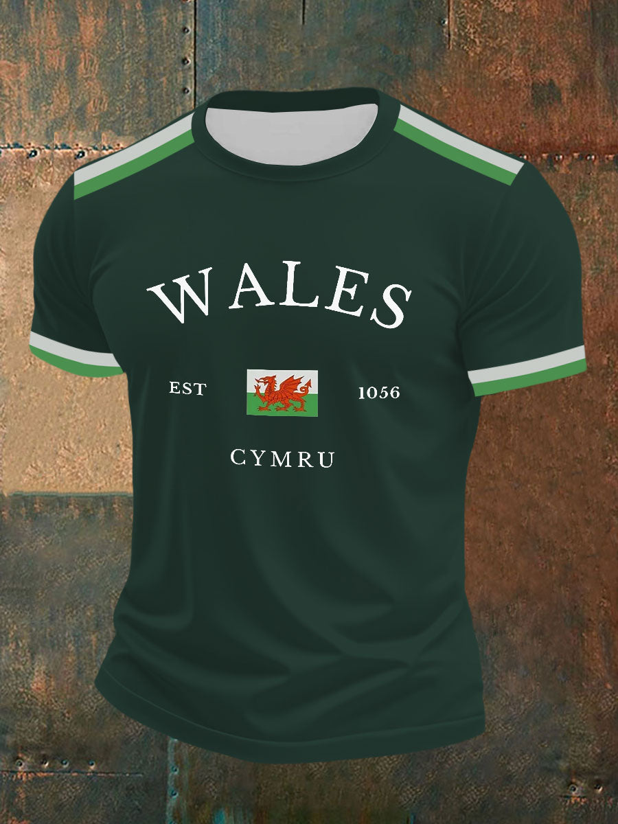 Men's Welsh Flag Casual T-Shirt