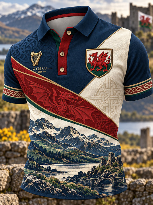 Men's Wales Uk Short Sleeve Shirt