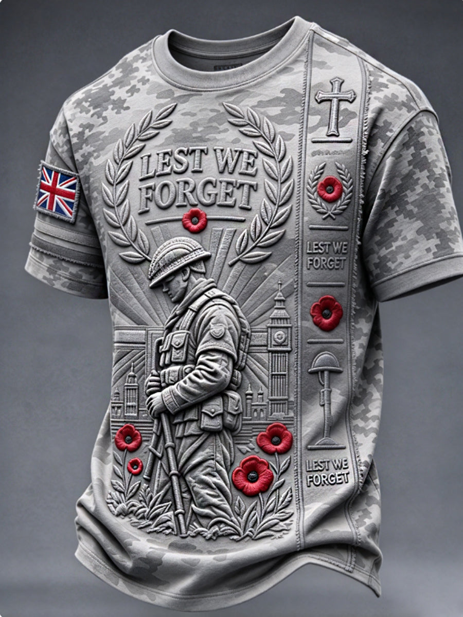 Men's Remembrance Day Lest We Forget Short Sleeves T-shirt