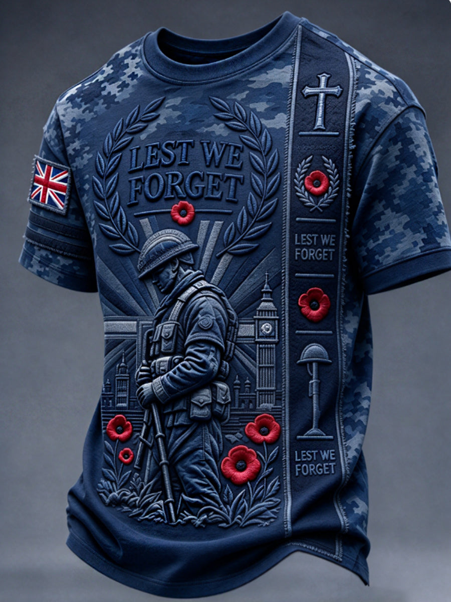 Men's Remembrance Day Lest We Forget Short Sleeves T-shirt