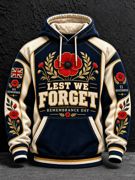 Men's Lest We Forget Print Hoodie