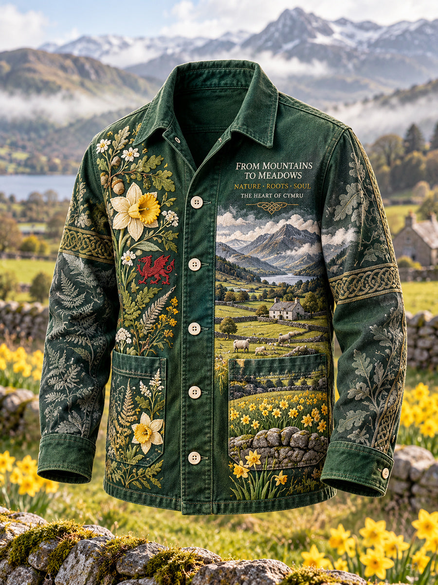 Men's British Wales Printed Printed Jakcet