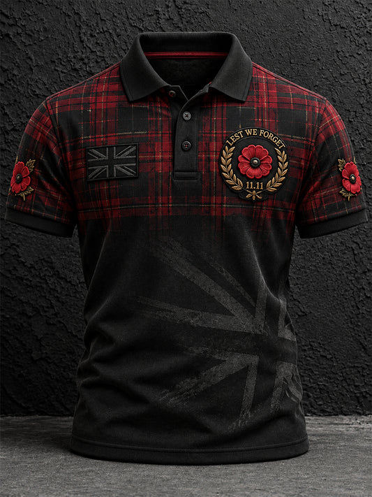 Men's Remembrance Day Lest We Forget Polo Shirt