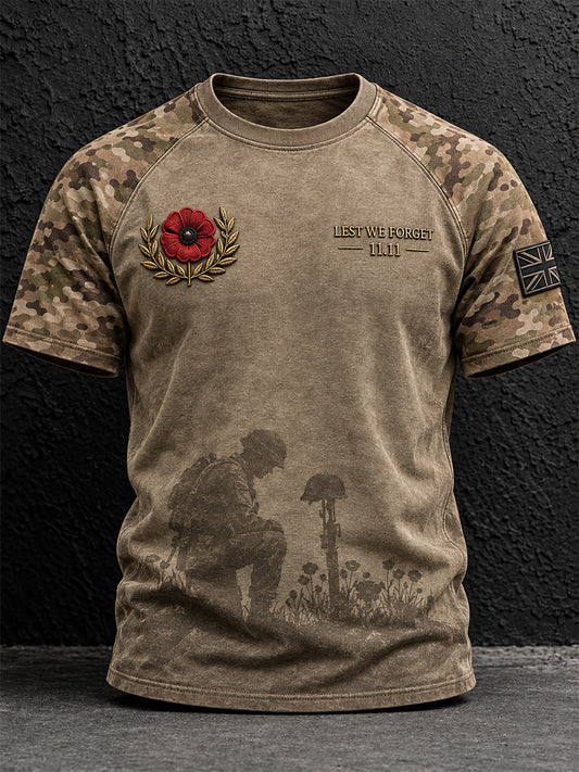 Men's Remembrance Day Lest We Forget Short sleeves T-shirt