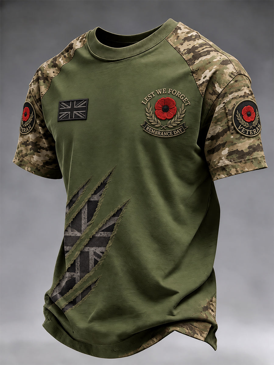 Men's Remembrance Day Lest We Forget Short sleeves T-shirt