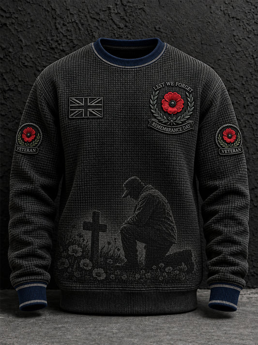 Men's Remembrance Day Lest We Forget Waffle Sweatshirt