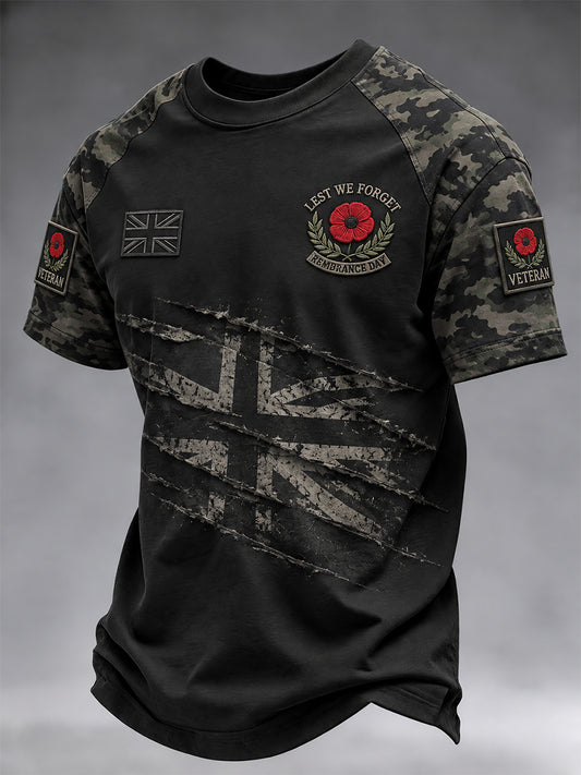 Men's Remembrance Day Lest We Forget Short sleeves T-shirt