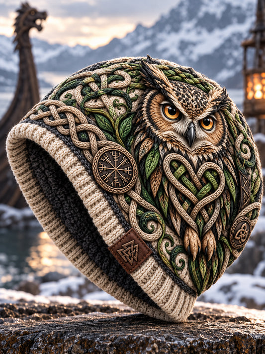 Viking Art Vintage Autumn And Winter Warm Cold Knitted Hat
