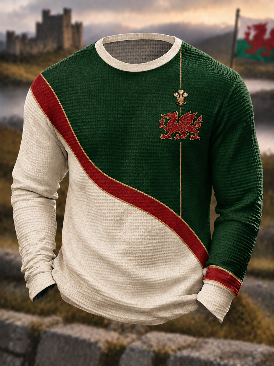Men's Welsh Dragon Waffle Top