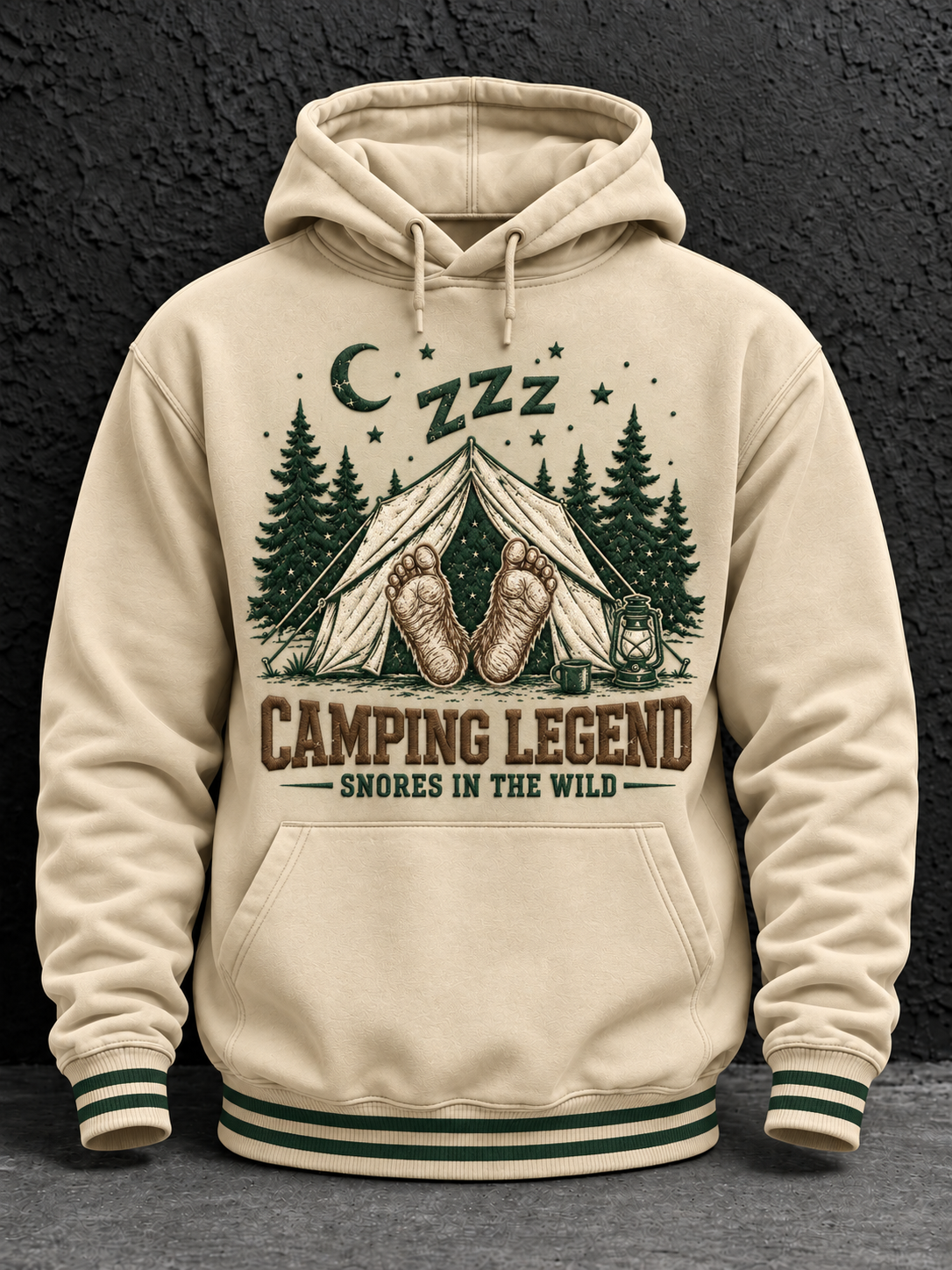 Men's Camping Oversized Drop-Shoulder Hoodie With Pockets