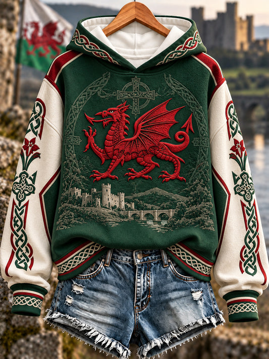 Women's Welsh Dragon Print Sweatshirt
