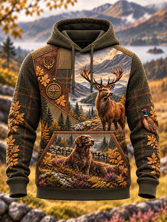 Men's Hunting Season Culture Oversized Drop-Shoulder Hoodie With Pockets