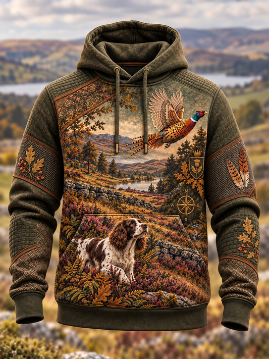 Men's Hunting Season Culture Oversized Drop-Shoulder Hoodie With Pockets