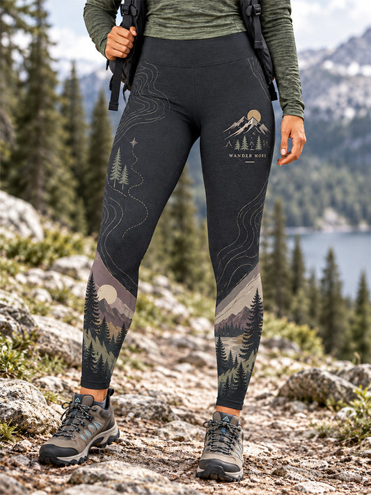 Women's Wilderness Trail Print Hike Lovers Leggings