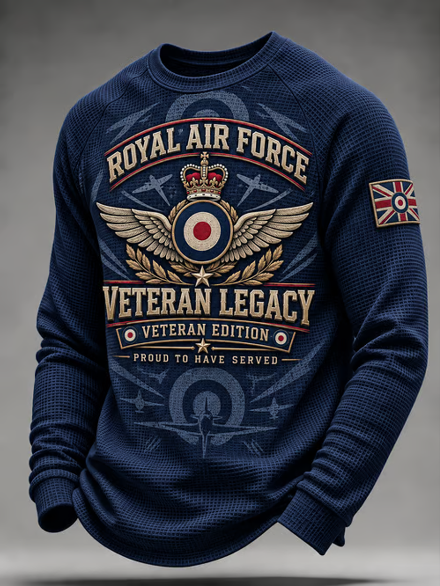 Men's British Veteran Printed Waffle Sweatshirt